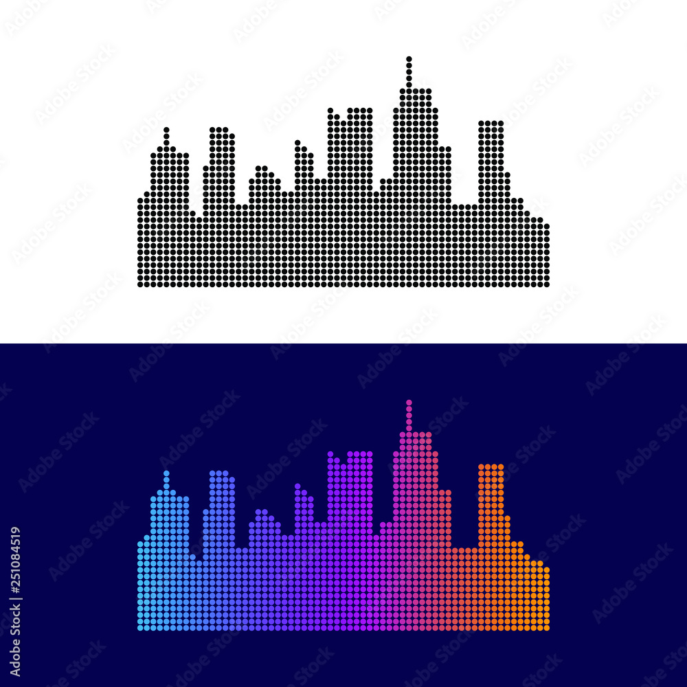 Fototapeta premium City Modern Abstract Halftone Dots Background