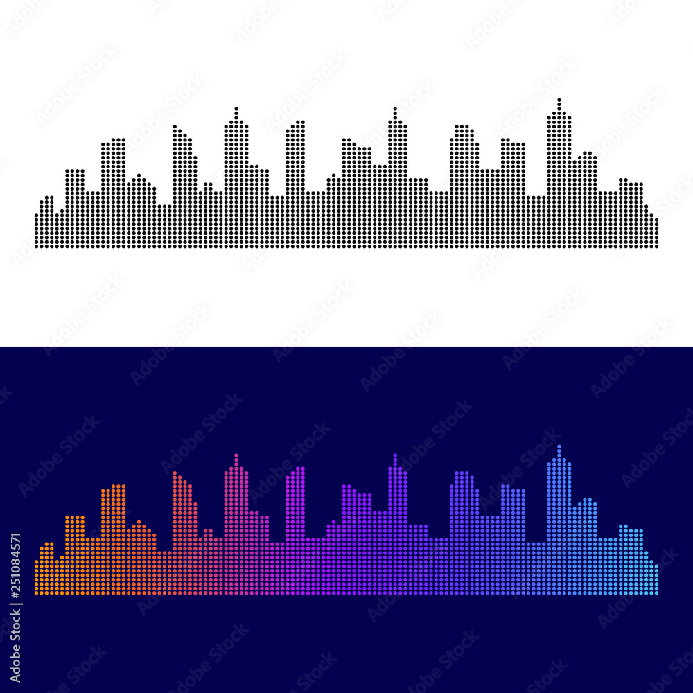 Naklejka premium City Modern Abstract Halftone Dots Background