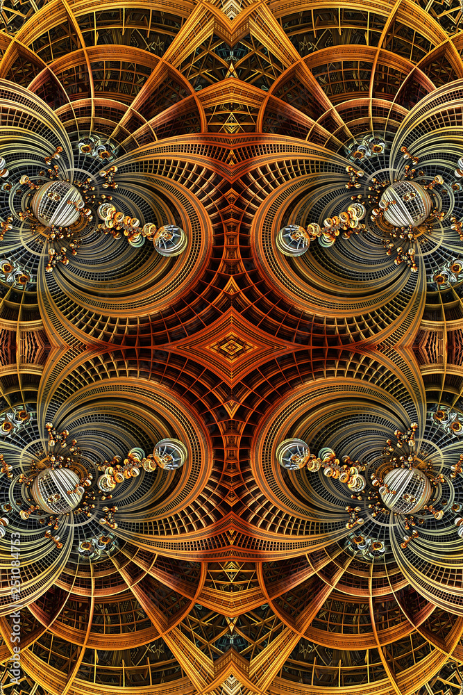 Unique 3d computer generated illustration of artistic abstract fractal patterns artwork background