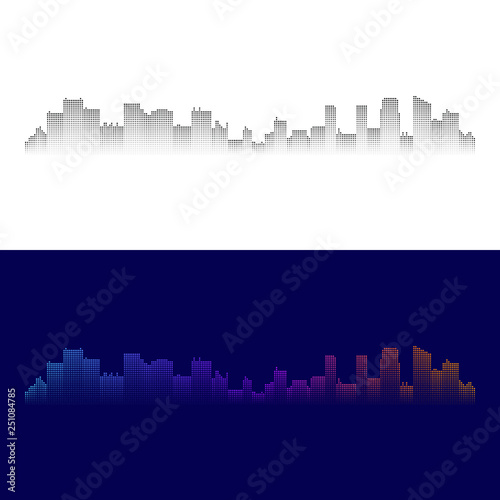 City Modern Abstract Halftone Dots Background