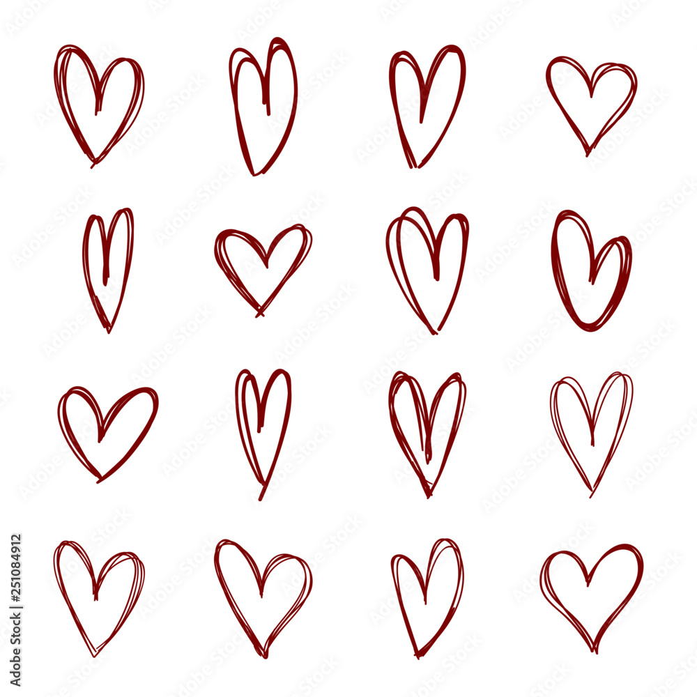 Hand drawn heart doodles Hand drawn heart doodles