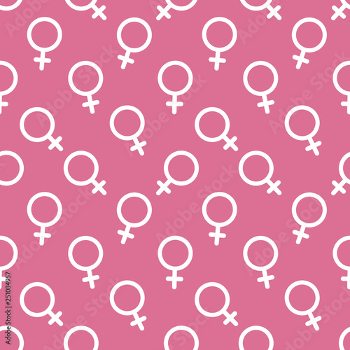 Female sex symbol icon seamless pattern vector background