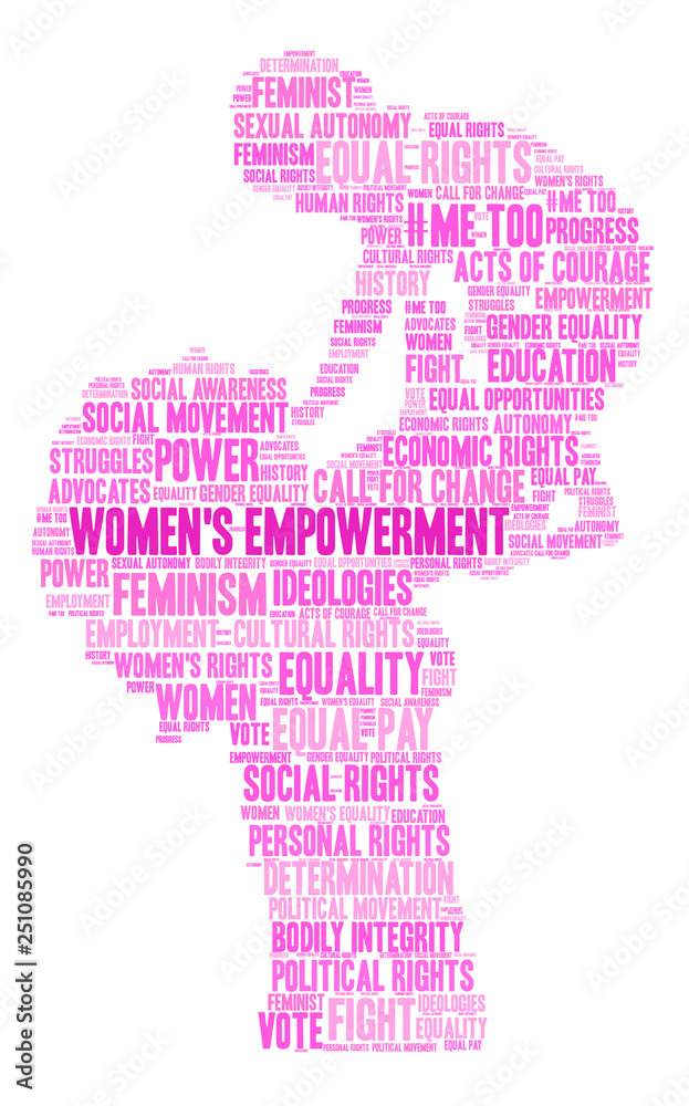Women's Empowerment Word Cloud on a white background. Women's Empowerment Word Cloud on a white background.