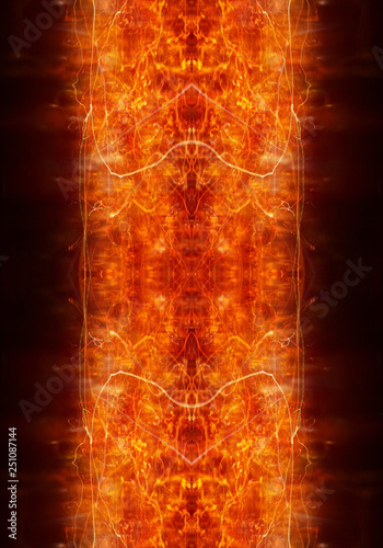 Unique abstract religious artistic 3d computer generated illustration of glorifying fiery energetic artwork background