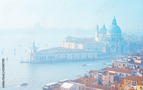 Venice from above. Aerial view of Venice, Italy. Amazing cityscape of Venice with islands. Selective focus © IrynaV