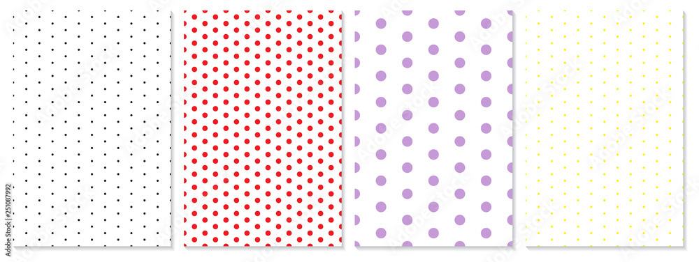 Polka dot pattern vector. Baby background.