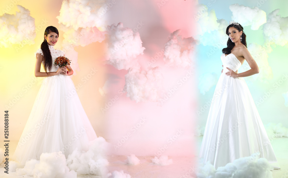 Lovely Asian Beautiful Woman bride white wedding Lovely Asian Beautiful Woman bride white wedding
