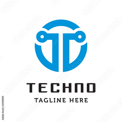 letter T initial for Techno logo icon vector template