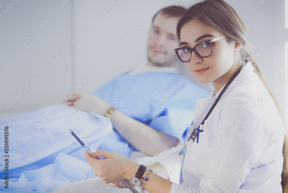 doctor or nurse talking to patient in hospital doctor or nurse talking to patient in hospital
