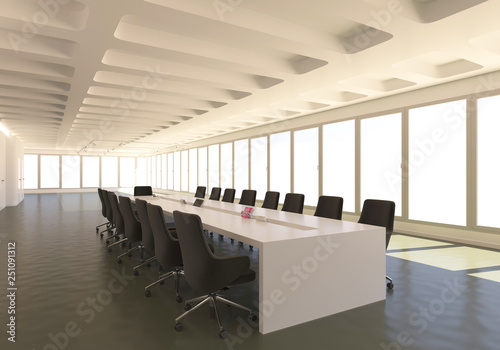 Office Photorealistic Render. 3D illustration. Meeting room.