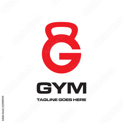 letter G initial as kettlebell for Gym logo icon vector template