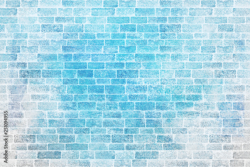 Brick Wall Blue Tone Icon Texture Art Background Pattern Design Graphic