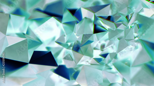 Abstract green crystal triangular BG