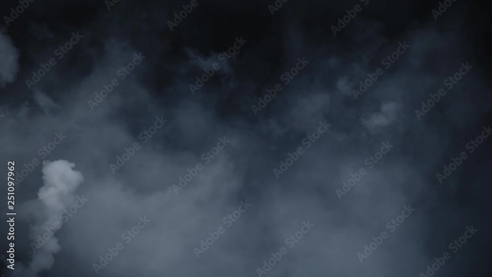 Spooky magic halloween. Atmospheric smoke VFX element. Haze background. Abstract smoke cloud. Smoke in slow motion on black background. White smoke slowly floating through space against black bg Spooky magic halloween. Atmospheric smoke VFX element. Haze background. Abstract smoke cloud. Smoke in slow motion on black background. White smoke slowly floating through space against black bg