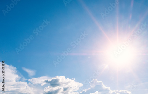 beautiful sky with sunbeams and cloud