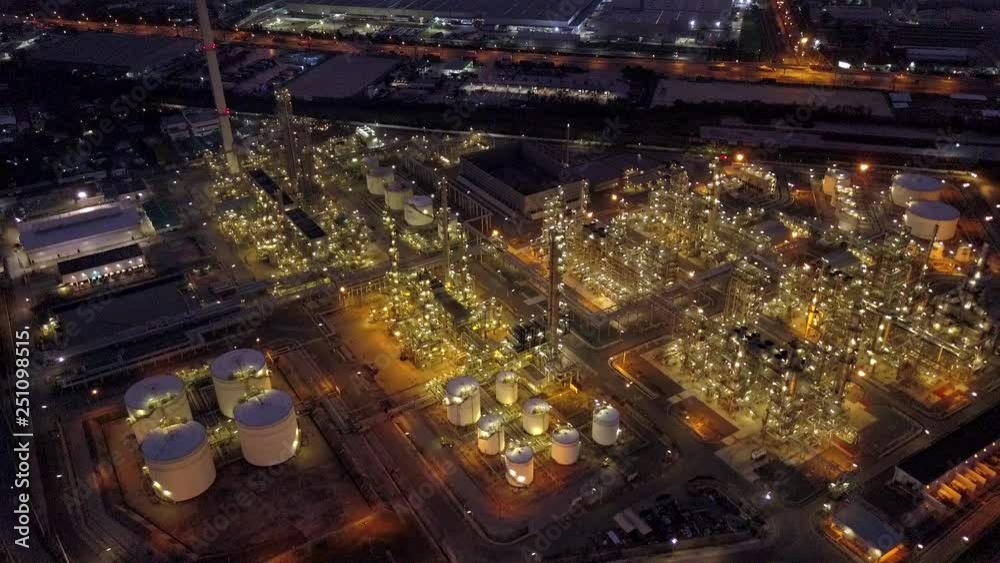 Aerial photographs of oil refineries, refinery plants, refinery industry power investment business concept Aerial photographs of oil refineries, refinery plants, refinery industry power investment business concept