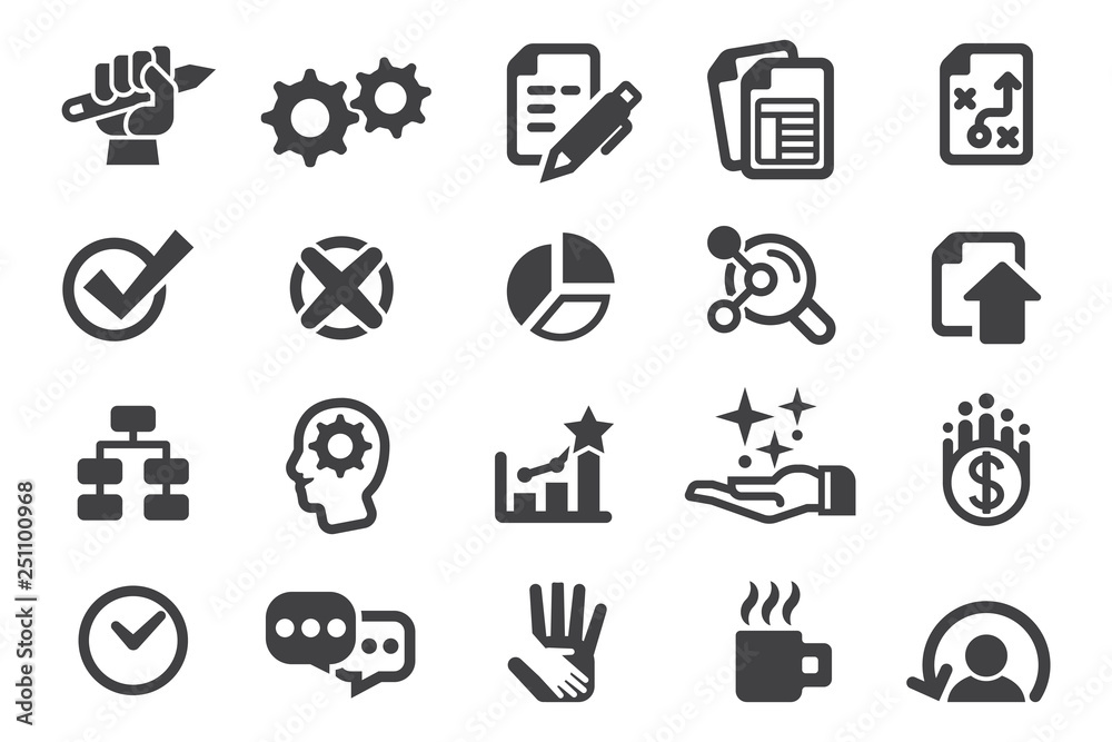 Working icon. Planning for work Working icon. Planning for work