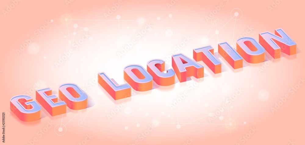 Geo Location Title Isometric Vector Template