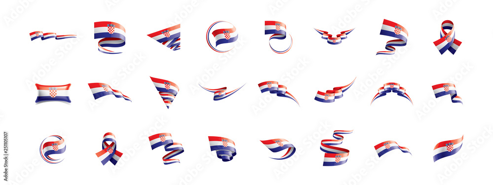 Εκτύπωση καμβά Croatia flag, vector illustration on a white background
