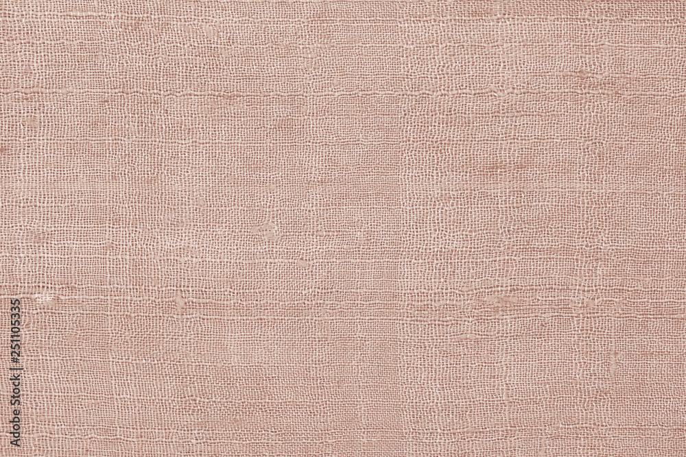 Fototapeta premium Brown linen fabric texture or background.