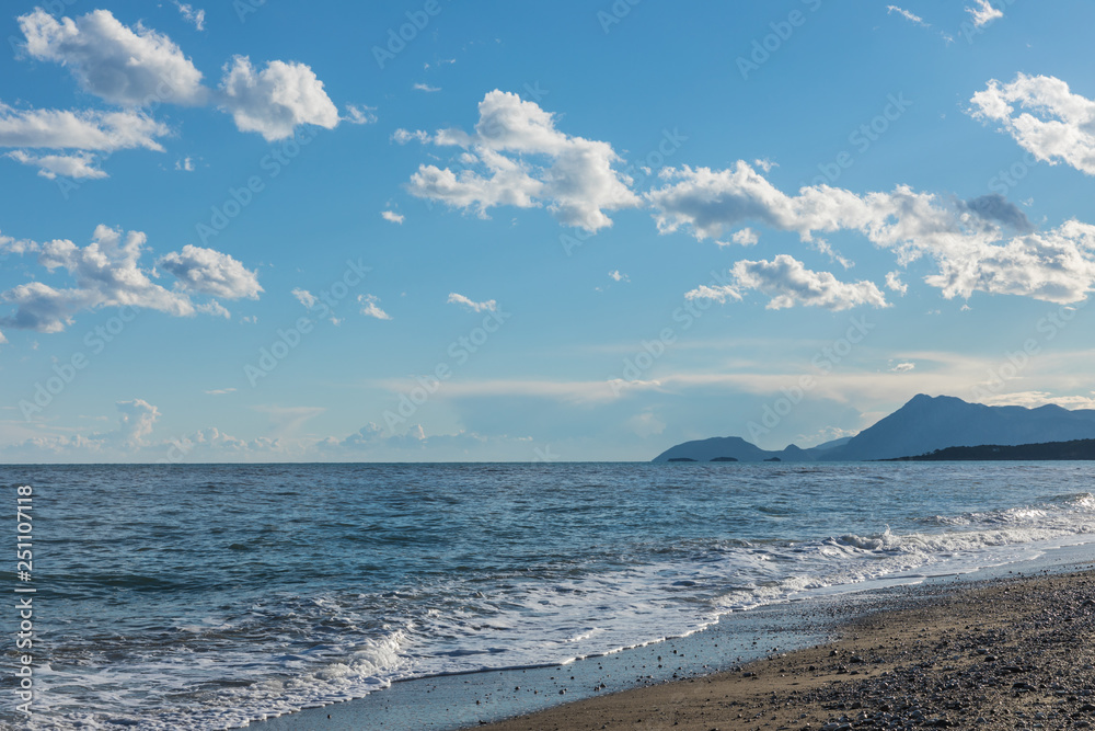Mediterranean sea in cloudy weather in winter near Kemer, Turkey Mediterranean sea in cloudy weather in winter near Kemer, Turkey