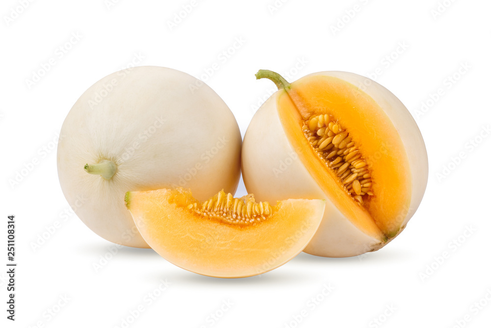 cantaloupe melon isolated on white background depth of field cantaloupe melon isolated on white background depth of field