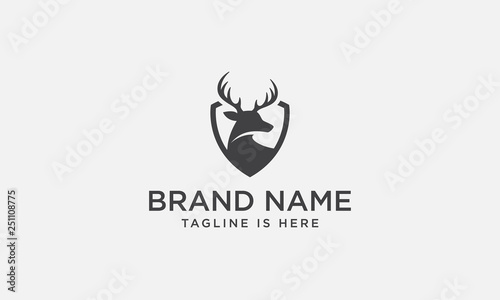 deer logo design  deer head  animal  wildlife  vector  shield