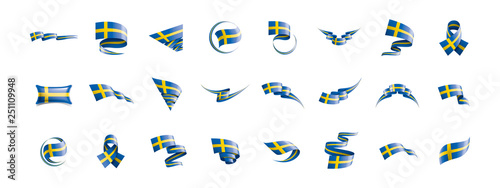 Sweden flag, vector illustration on a white background