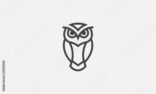owl illustration, owl logo design, vector photo