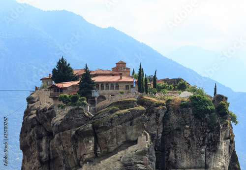 Tourist destination with ancient rock formations and monasteries - Meteors, Greece