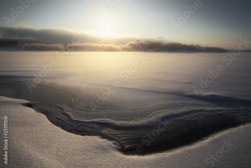 freezing river in winter