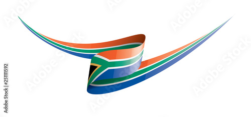 south africa flag, vector illustration on a white background