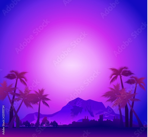 vector tropical landscape