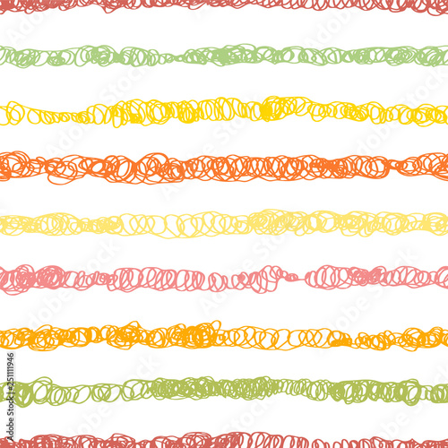 Seamless pattern of flat multicolored squiggles.