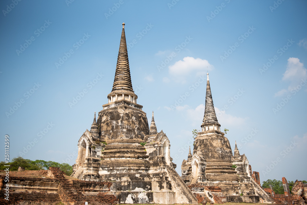 Ayutthaya Historical Park covers the ruins of the old city of Ayutthaya, Phra Nakhon Si Ayutthaya Province, Thailand