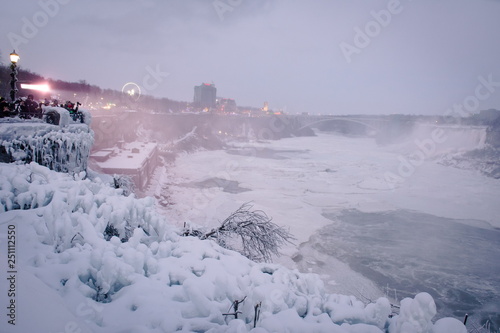 Niagara Falls Winter Evening View