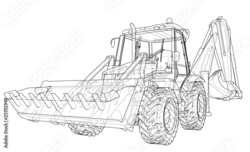 Sketch of Loading Shovel with Back Actor
