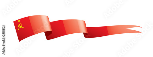Billede på lærred The red flag of the USSR. Vector illustration on white background