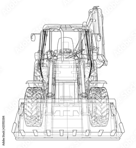 Sketch of Loading Shovel with Back Actor