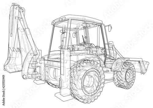Sketch of Loading Shovel with Back Actor