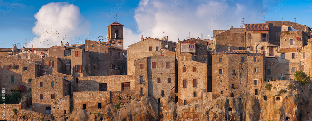 View on medieval town Pitigliano in Tuscany
