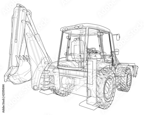 Sketch of Loading Shovel with Back Actor