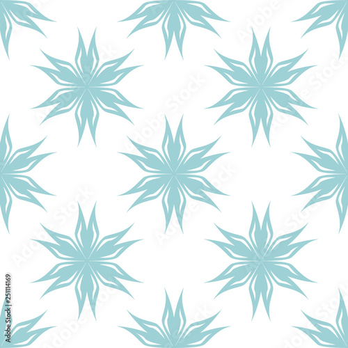 Floral seamless pattern. Light blue flowers on white background