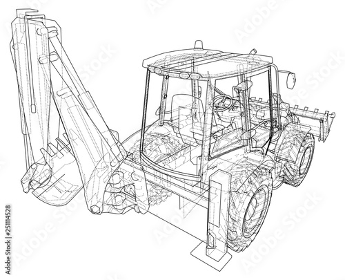 Sketch of Loading Shovel with Back Actor