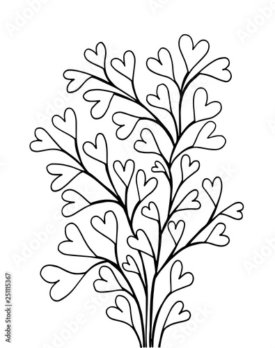 abstract heart tree  hand drawing for design - Vector 
