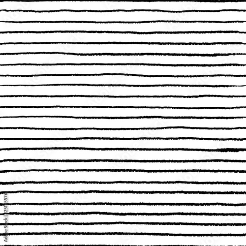 Seamless stripe doodle pattern. Wavy linear doodle water brush, hand drawn abstract grunge elements. Vector doodle lines set