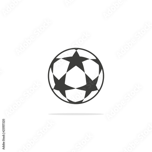 Monochrome vector illustration of a Soccer ball, isolated on a white background.