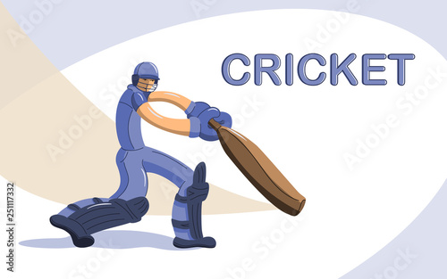 Cricket batsman flat