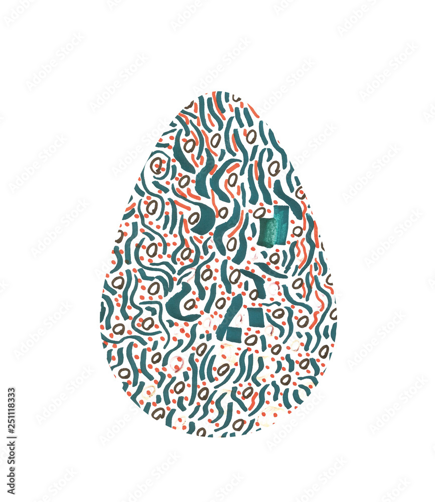 Hand drawn Easter egg isolated on white spring Hand drawn Easter egg isolated on white spring