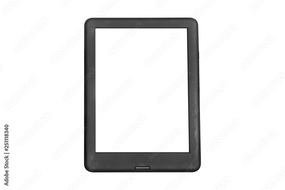 E-book close-up with blank space for text, isolated on white background, mock up E-book close-up with blank space for text, isolated on white background, mock up